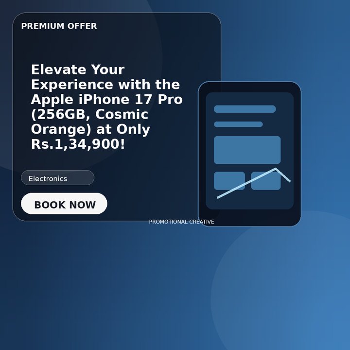 Elevate Your Experience with the Apple iPhone 17 Pro (256GB, Cosmic Orange) at Only Rs.1,34,900!