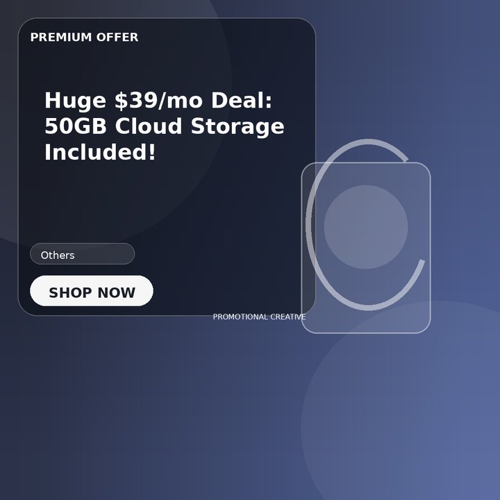 Huge $39/mo Deal: 50GB Cloud Storage Included!