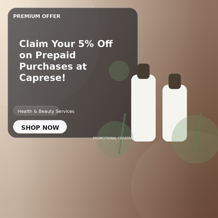 Claim Your 5% Off on Prepaid Purchases at Caprese!