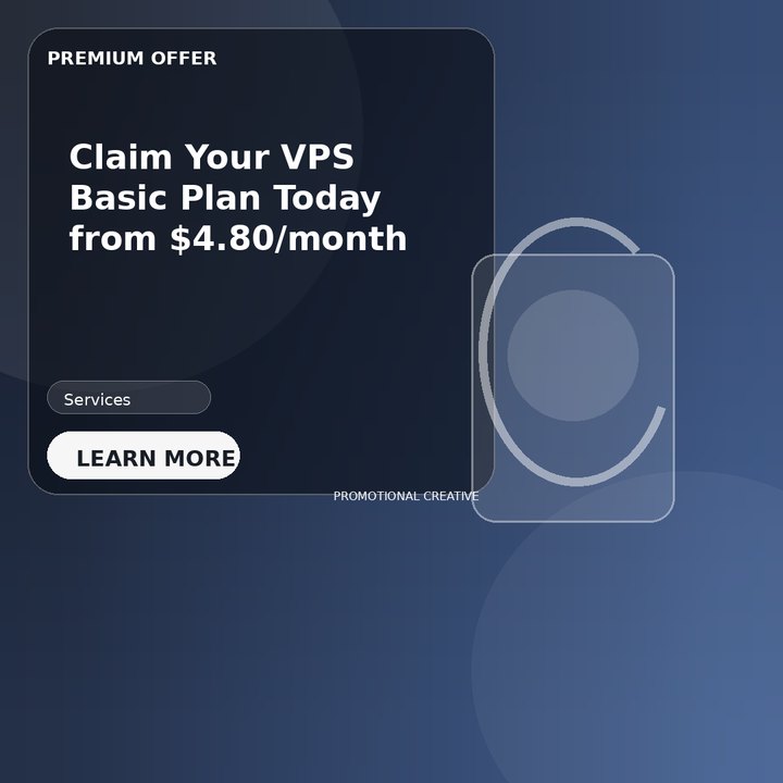 Claim Your VPS Basic Plan Today from $4.80/month