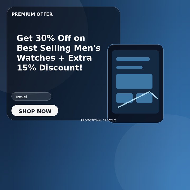 Get 30% Off on Best Selling Men's Watches + Extra 15% Discount!
