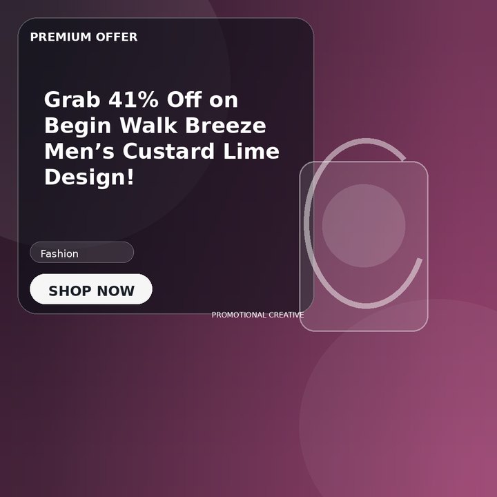 Grab 41% Off on Begin Walk Breeze Men’s Custard Lime Design!