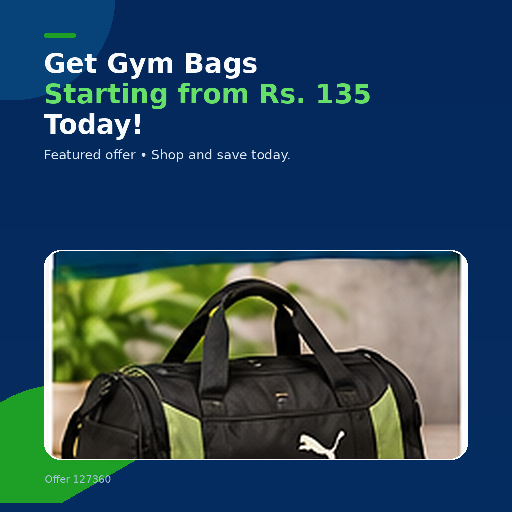 Get Gym Bags Starting from Rs. 135 Today!