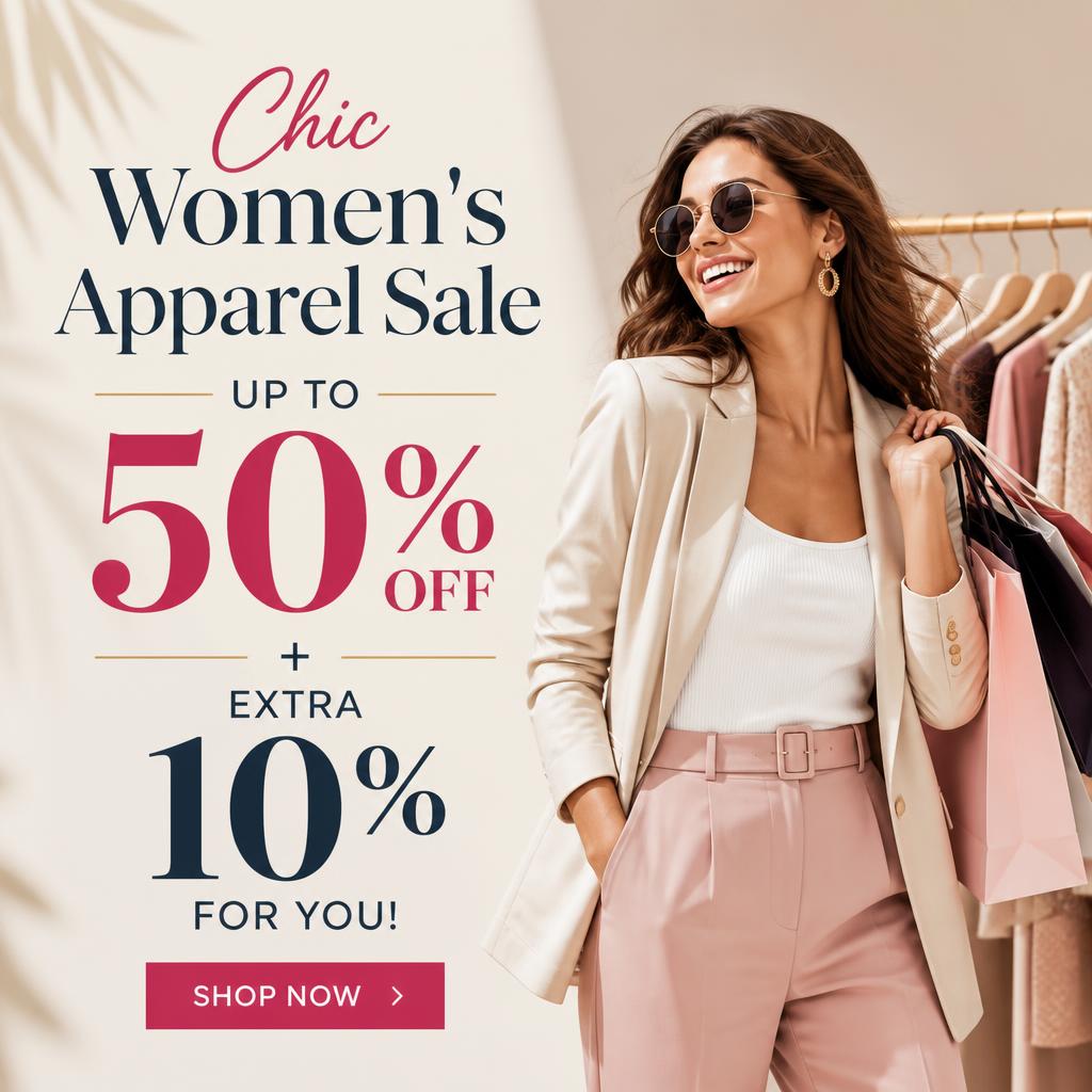 Chic Women's Apparel Sale: Up to 50% Off + Extra 10% for You!