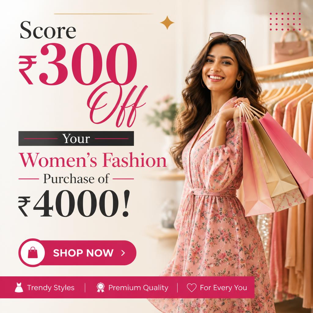 Score ₹300 Off Your Women's Fashion Purchase of ₹4000!