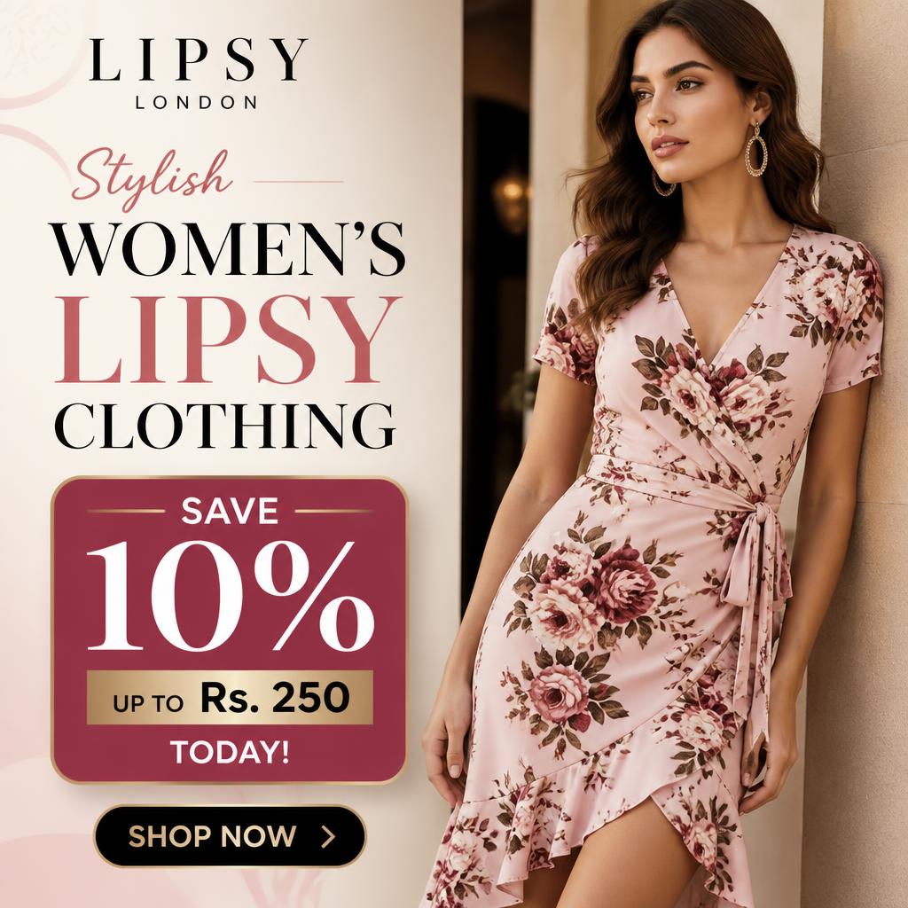 Stylish Women’s Lipsy Clothing: Save 10% Up to Rs. 250 Today!