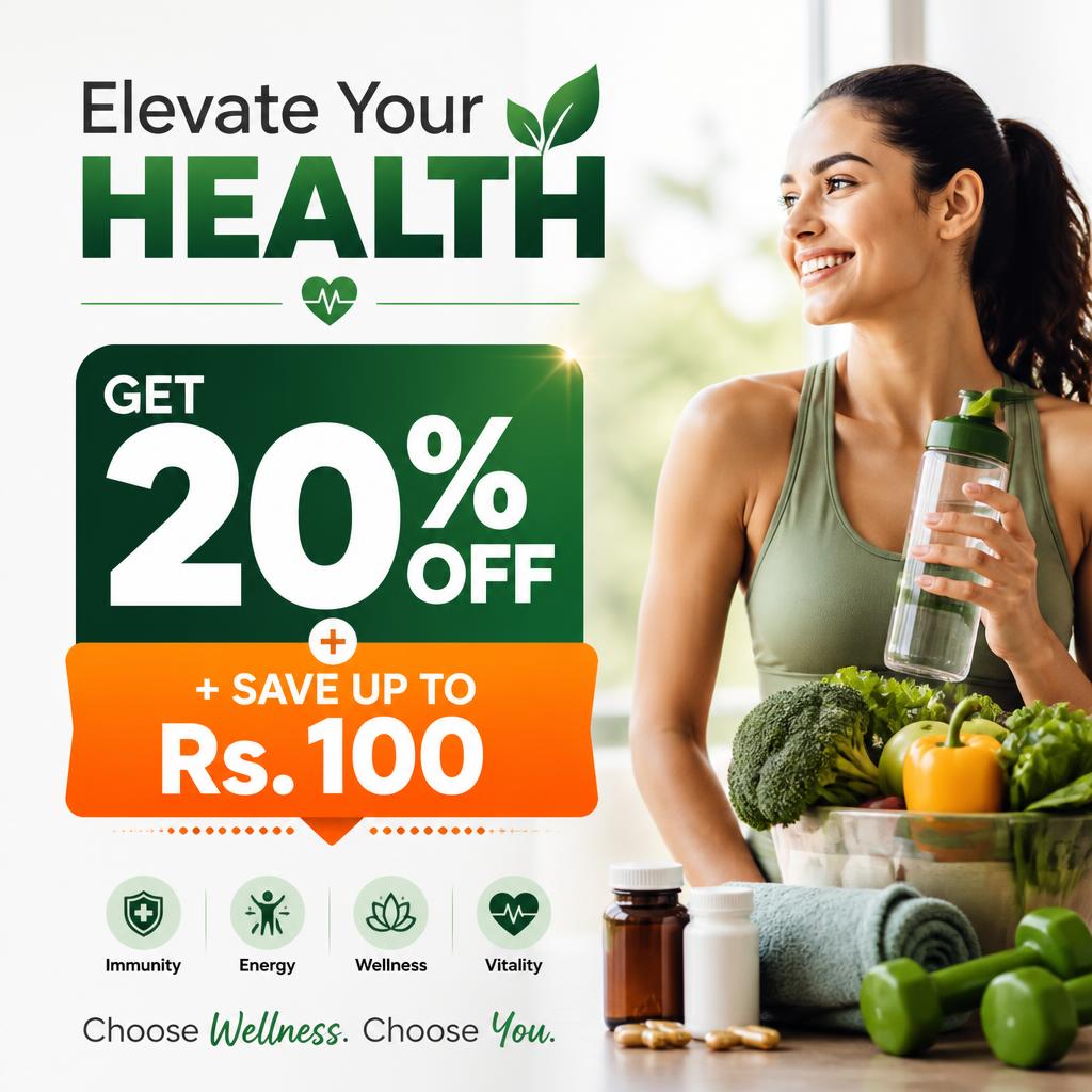 Elevate Your Health: Get 20% Off + Save Up to Rs. 100 on Prepaids