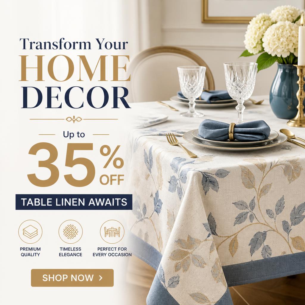 Transform Your Home Decor: Up to 35% Off Table Linen Awaits