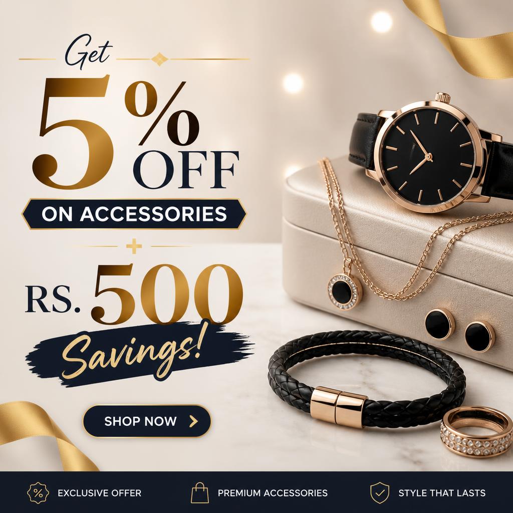 Get 5% Off on Accessories + Rs. 500 Savings!