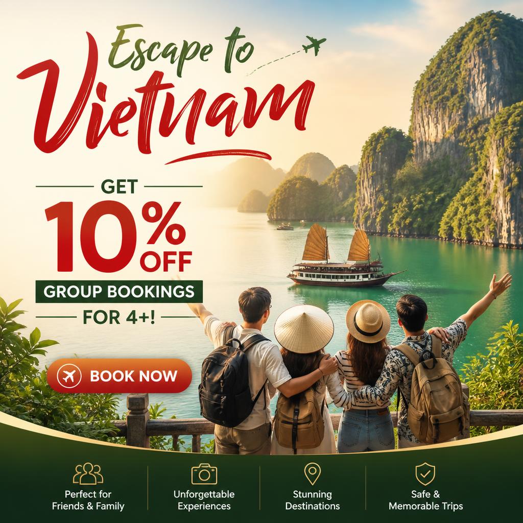 Escape to Vietnam: Get 10% Off Group Bookings for 4+!