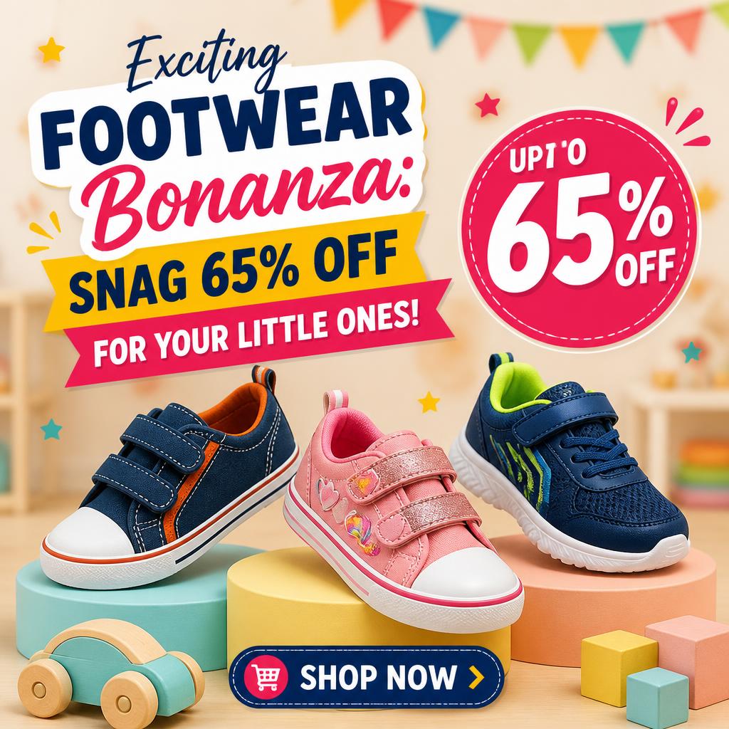 Exciting Footwear Bonanza: Snag 65% OFF for Your Little Ones!