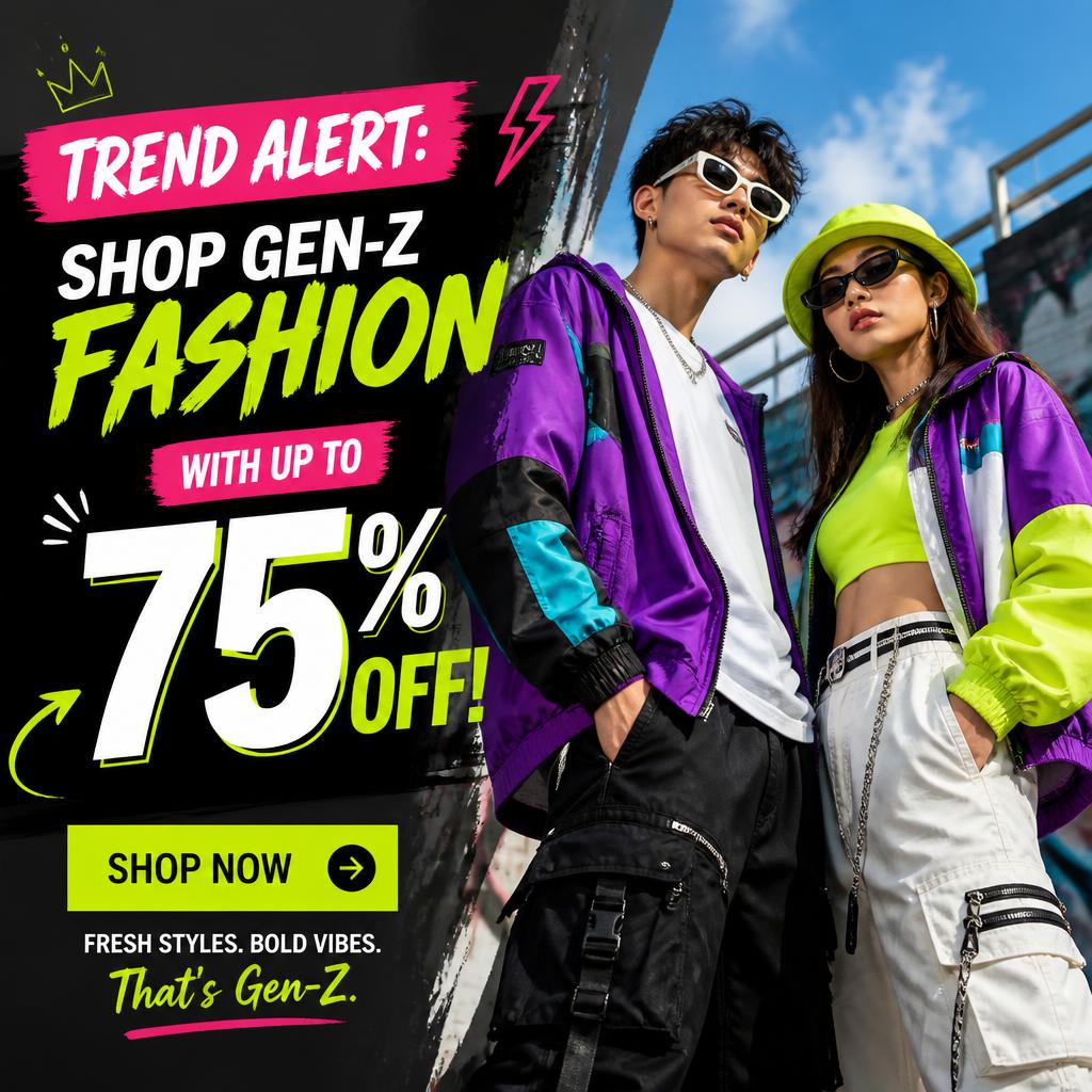 Trend Alert: Shop Gen-Z Fashion with Up to 75% Off!