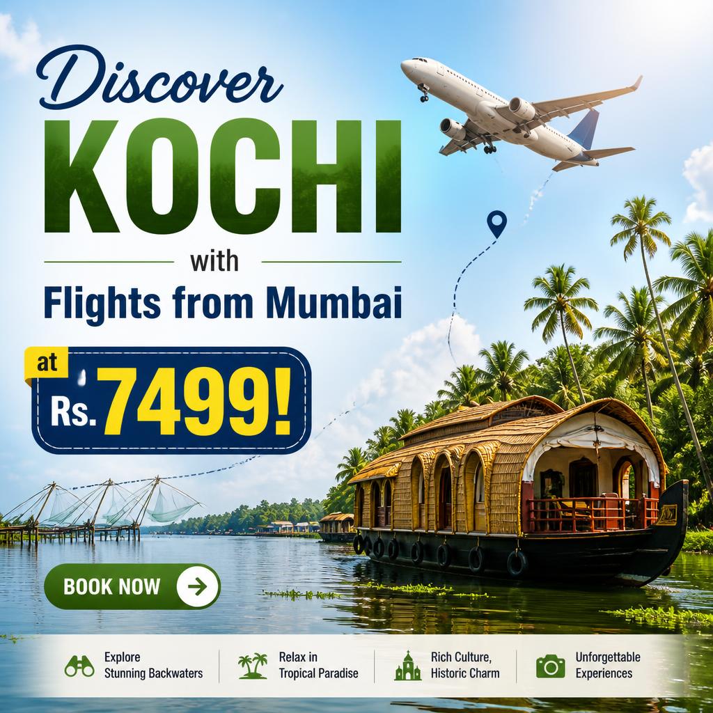 Discover Kochi with Flights from Mumbai at Rs. 7499!