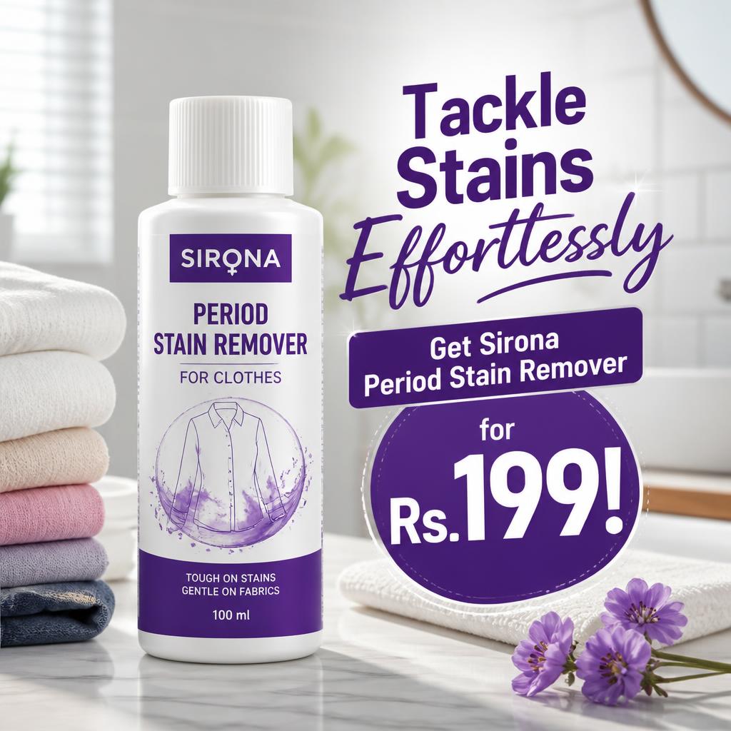 Tackle Stains Effortlessly: Get Sirona Period Stain Remover for Rs. 199!