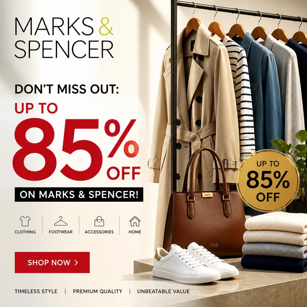 Don’t Miss Out: Up to 85% Off on Marks & Spencer!