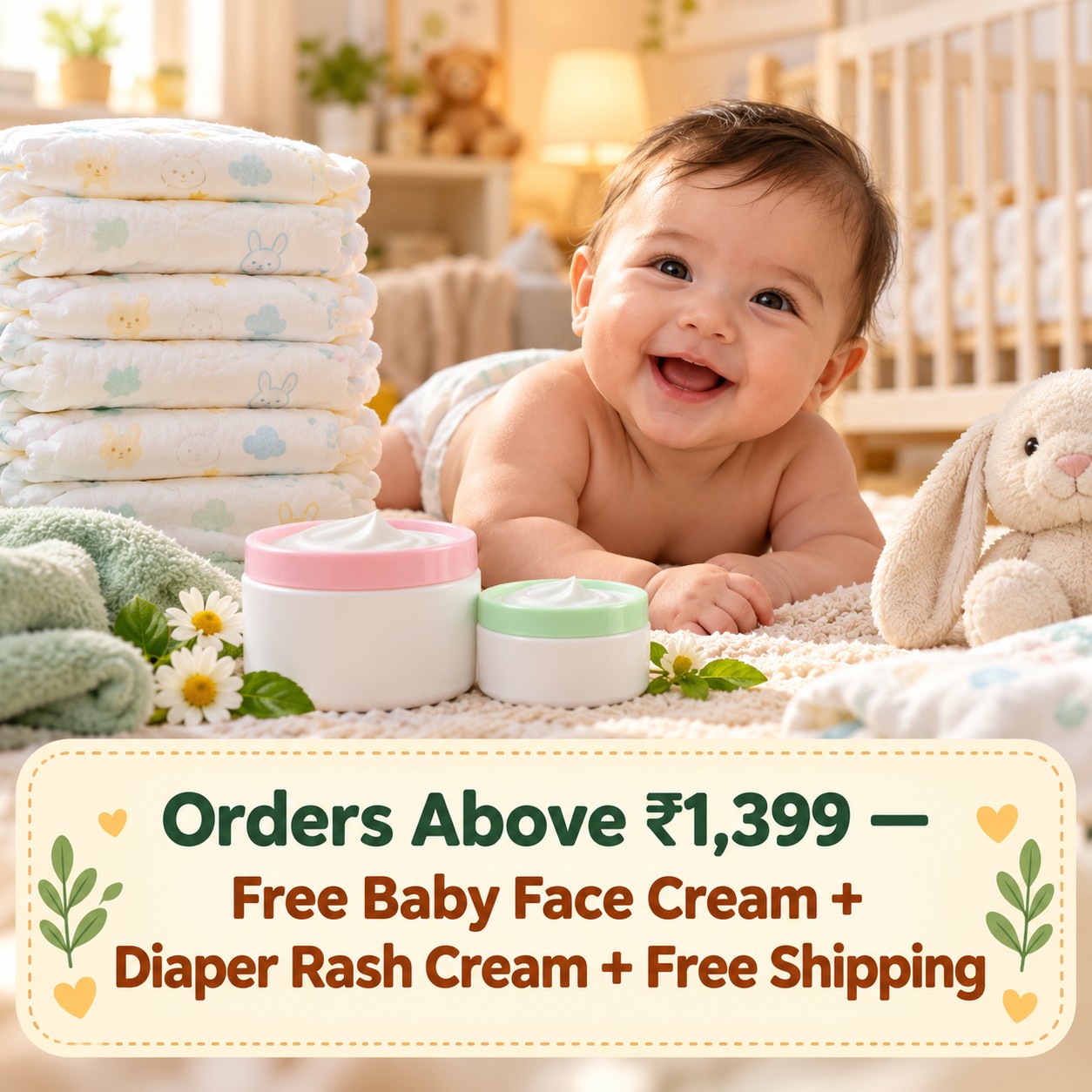 Snag Your Free Baby Face Cream & Diaper Rash Cream + Free Shipping Awaits!
