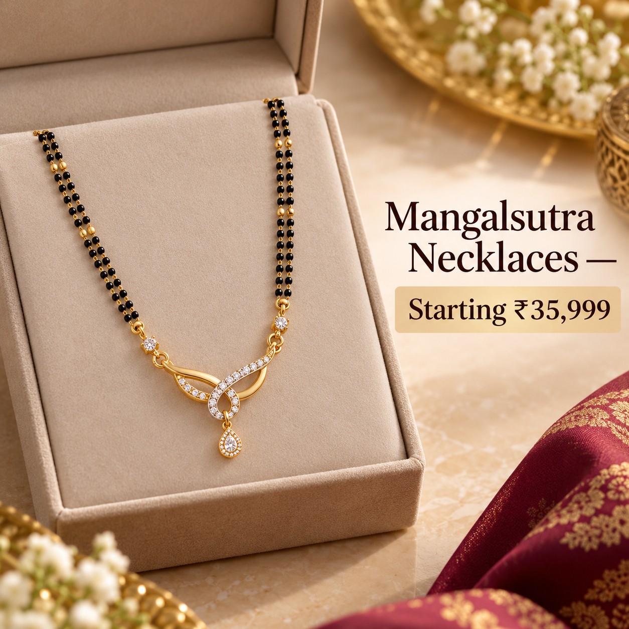 Shop Beautiful Mangalsutra Necklaces Starting at Rs. 35999