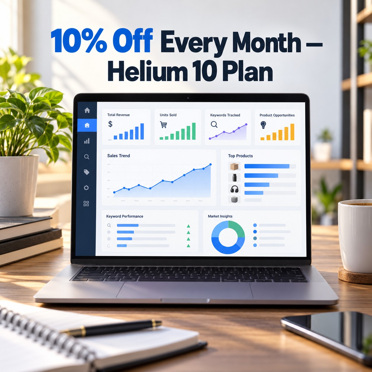 Incredible Discount: 10% Off Your Helium 10 Plan Every Month