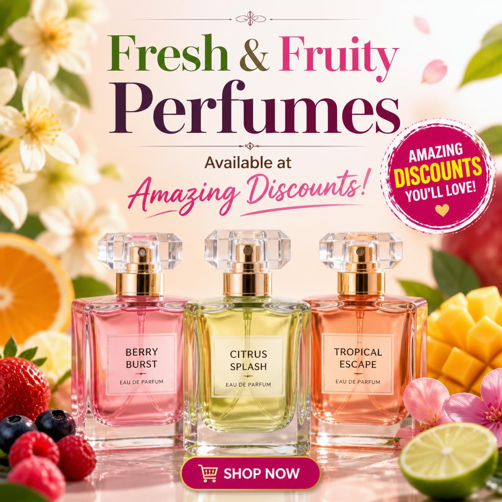 Fresh & Fruity Perfumes Available at Amazing Discounts!
