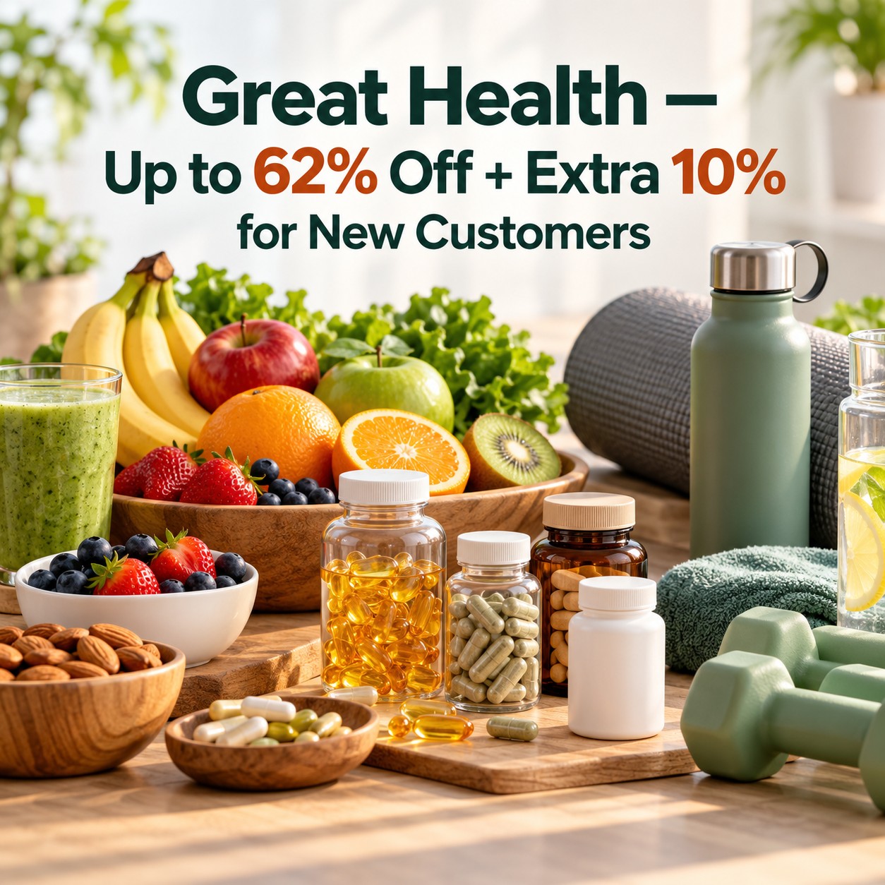 Great Health: Grab Up to 62% Off + 10% Extra Discount for New Customers!