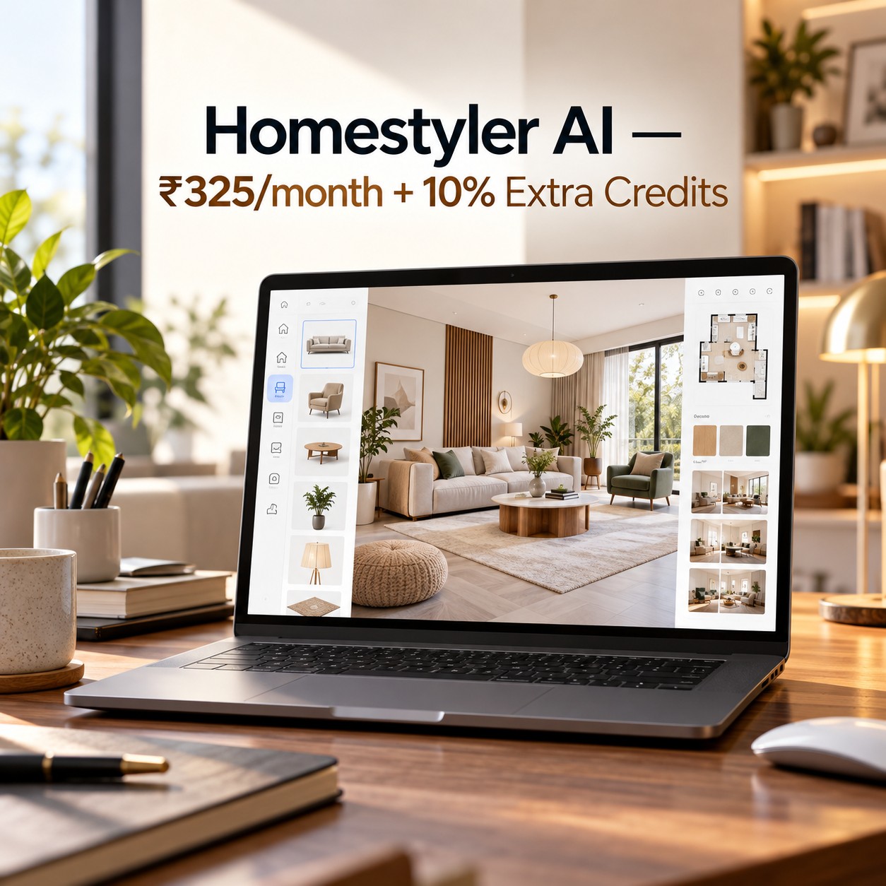 Transform Your Space with Homestyler AI Starting at Rs. 325/Month!