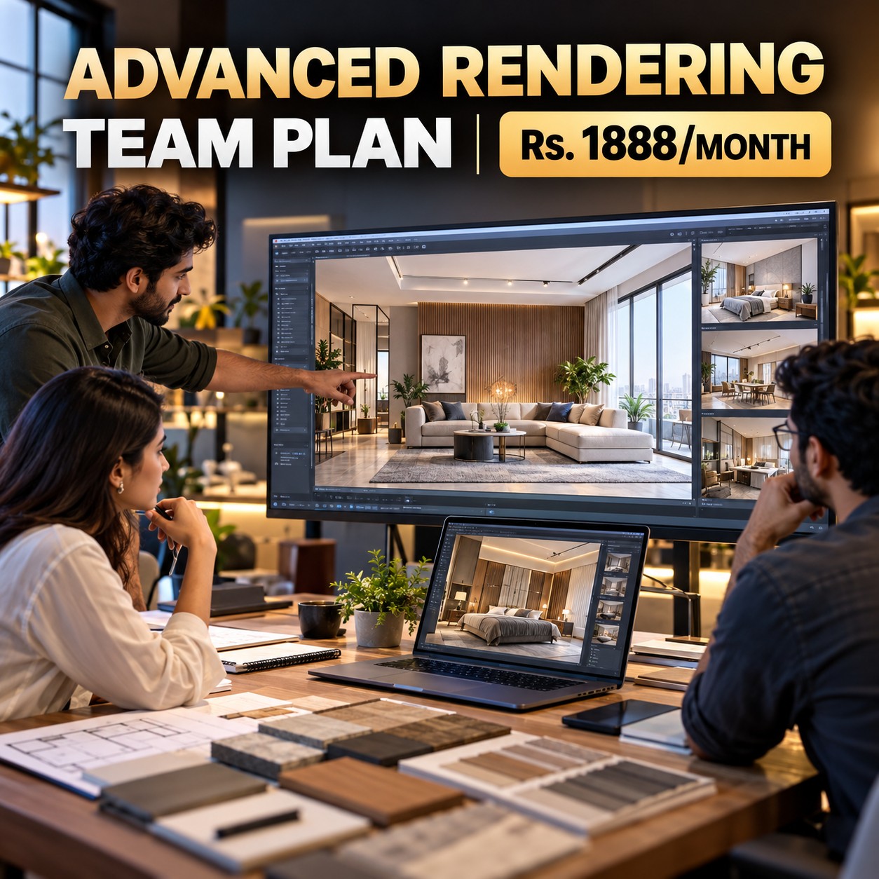 Take Your Home Design to New Heights – Advanced Rendering Team Plan from Rs. 1888/Month!
