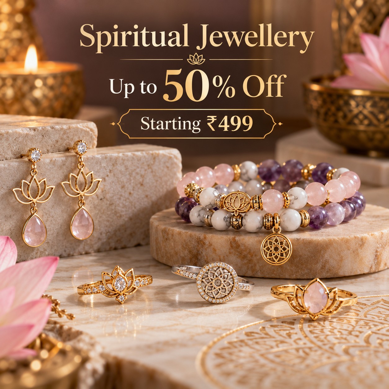 Embrace Elegance: 50% Off Spiritual Jewelry Collection!