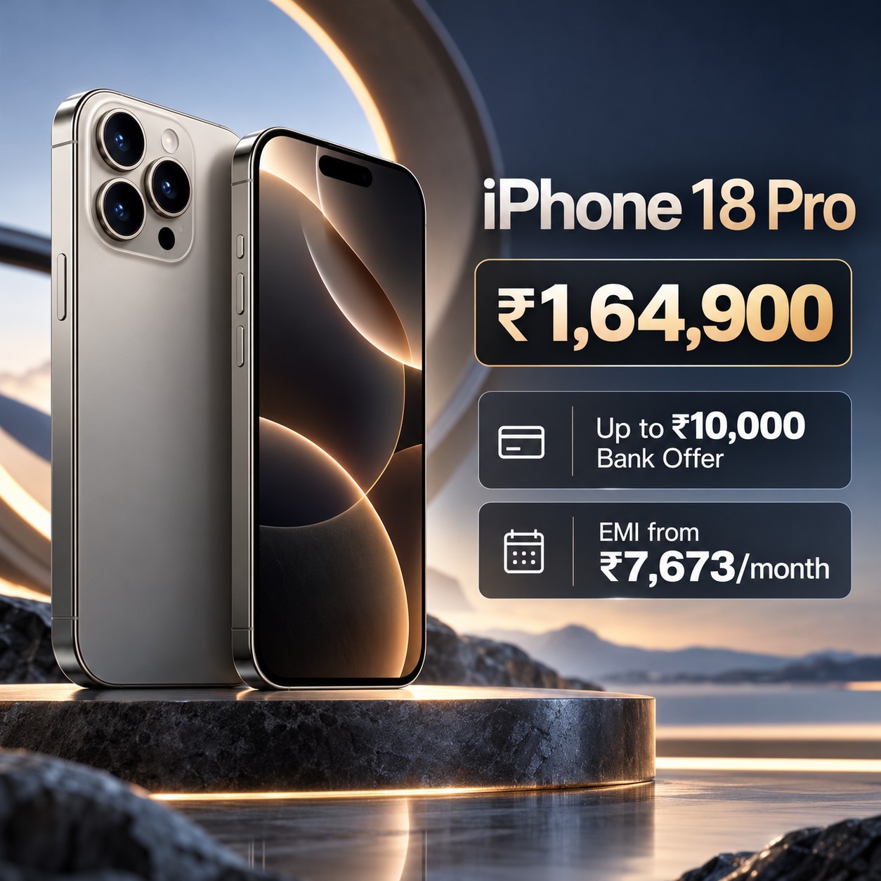 Special Launch: Get Your Apple iPhone 18 Pro at Rs. 164,900 + Up to Rs. 10,000 Off with Bank Offers | EMI from Rs. 7,673/mo