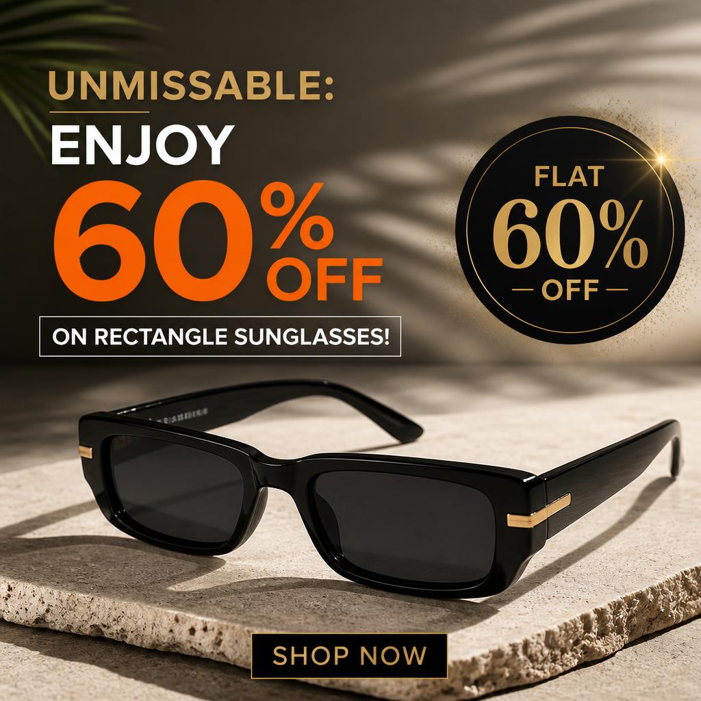 Unmissable: Enjoy 60% Off on Rectangle Sunglasses!