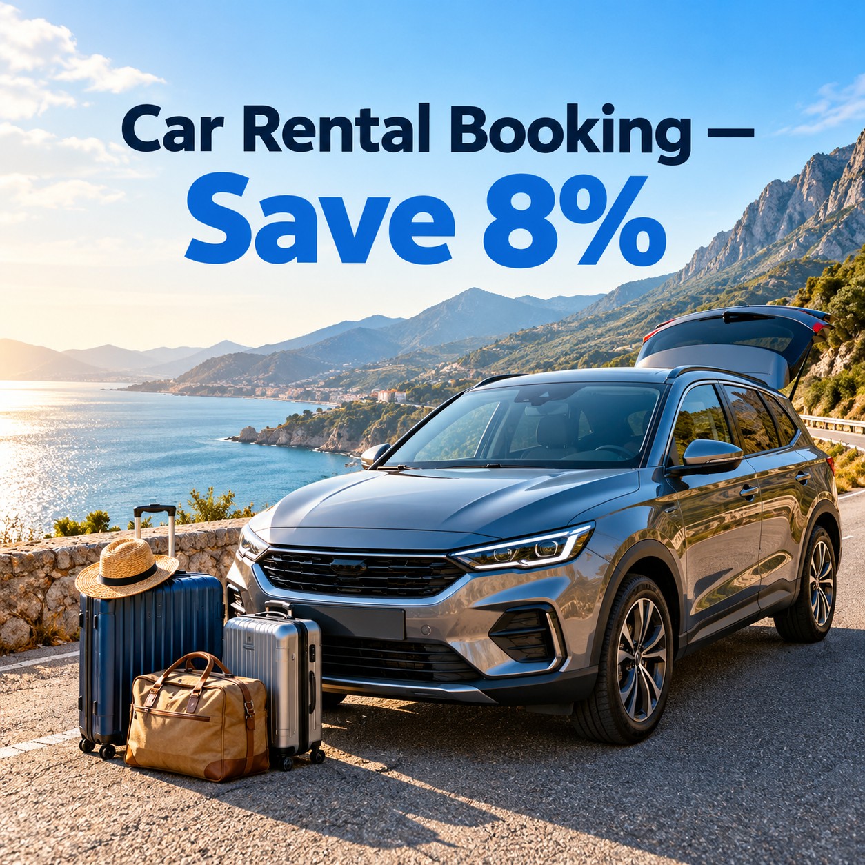 Save 8% on Your Next Car Rental Booking!