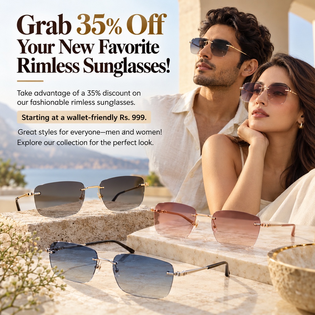 Grab 35% Off Your New Favorite Rimless Sunglasses!