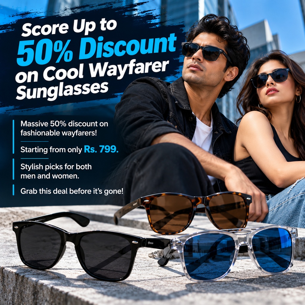 Score Up to 50% Discount on Cool Wayfarer Sunglasses