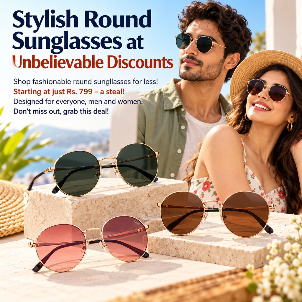 Stylish Round Sunglasses at Unbelievable Discounts