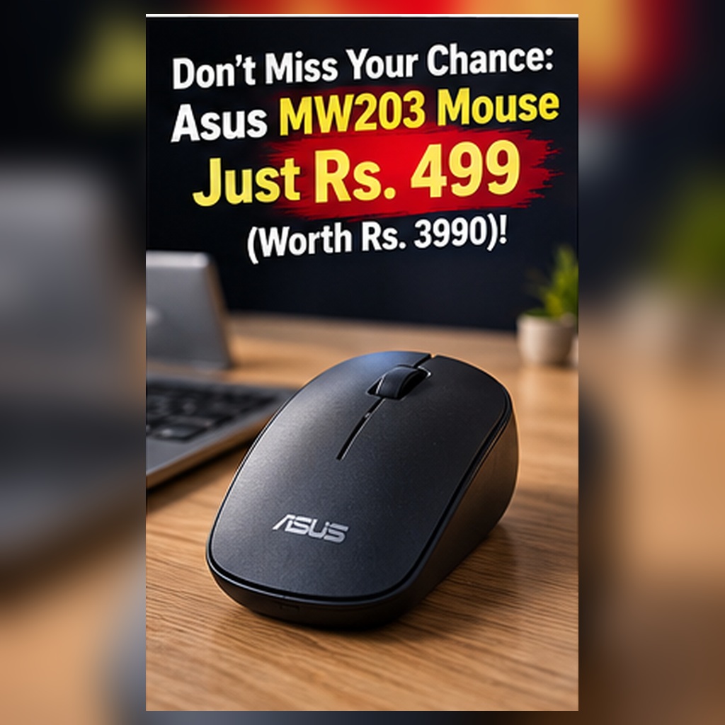Don't Miss Your Chance: Asus MW203 Mouse Just Rs. 499 (Worth Rs. 3990)!
