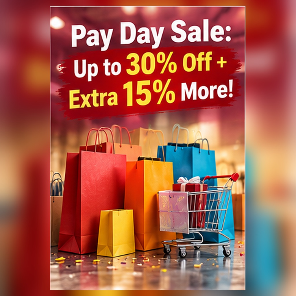 Pay Day Sale: Up to 30% Off + Extra 15% More!