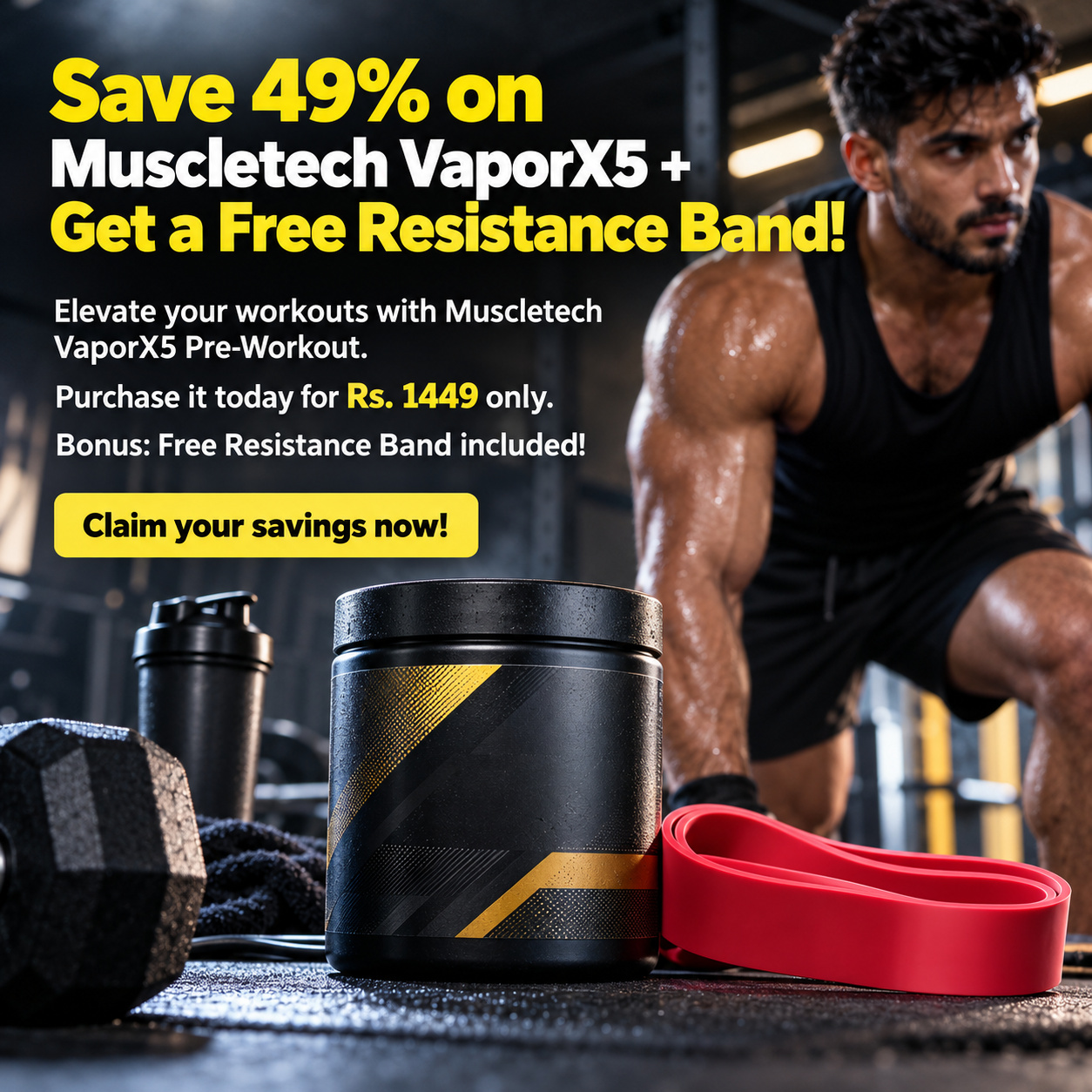 Save 49% on Muscletech VaporX5 + Get a Free Resistance Band!