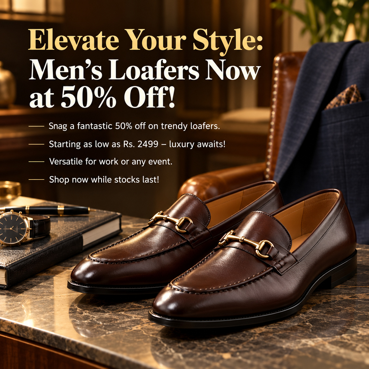 Elevate Your Style: Men’s Loafers Now at 50% Off!
