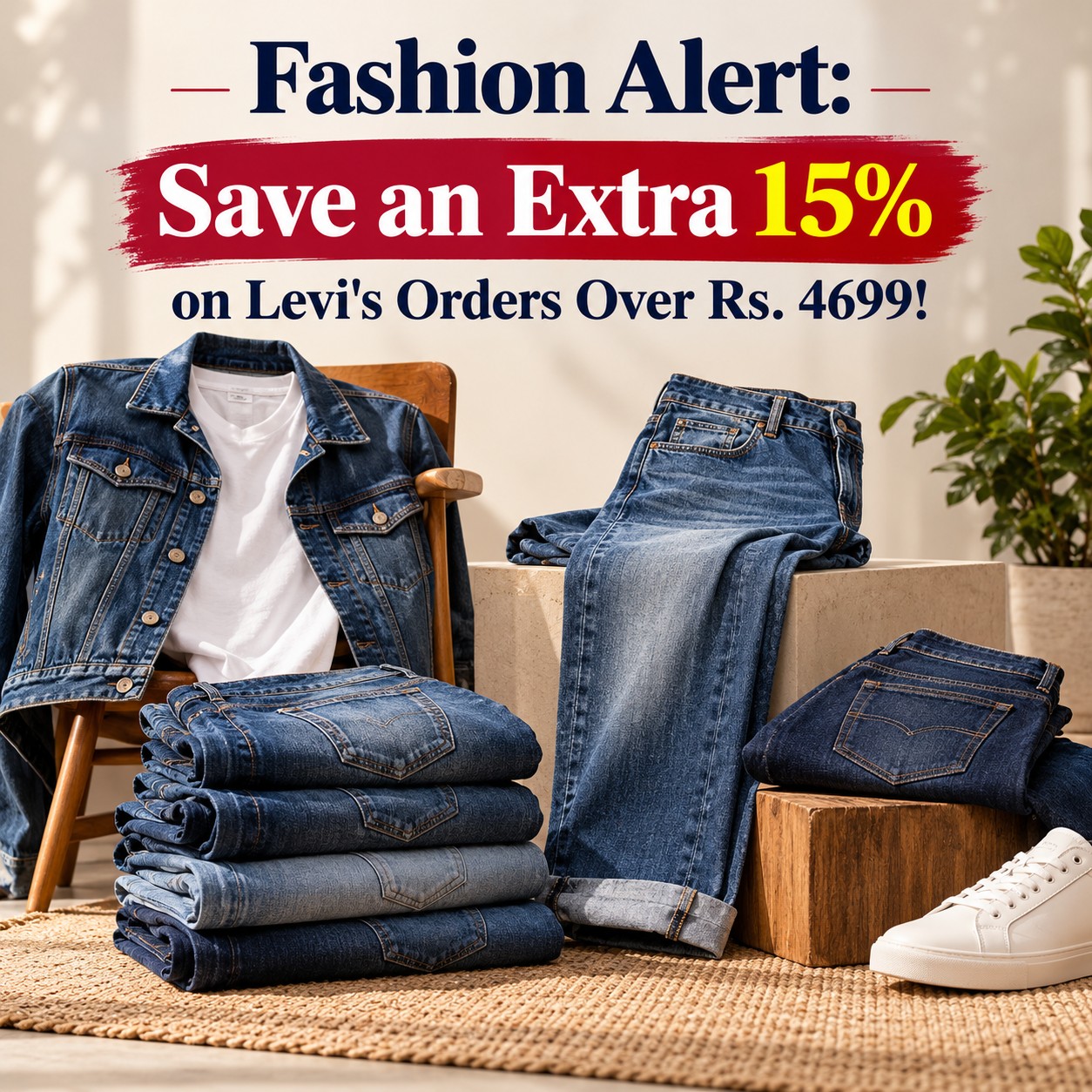 Fashion Alert: Save an Extra 15% on Levi's Orders Over Rs. 4699!