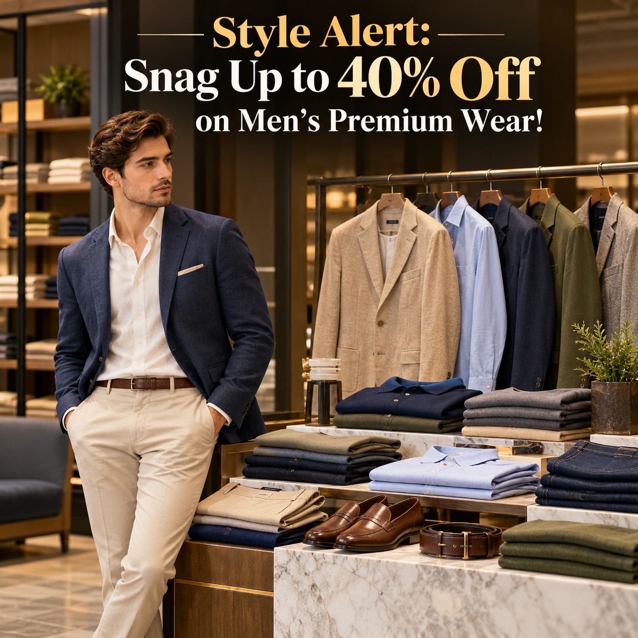 Style Alert: Snag Up to 40% Off on Men's Premium Wear!