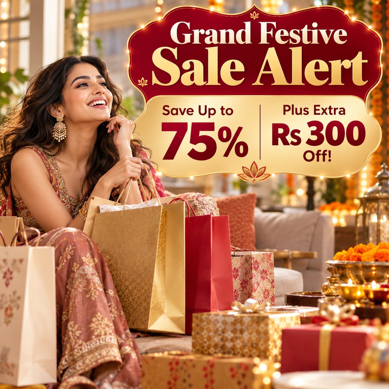 Grand Festive Sale Alert: Save Up to 75% Plus Extra Rs 300 Off!