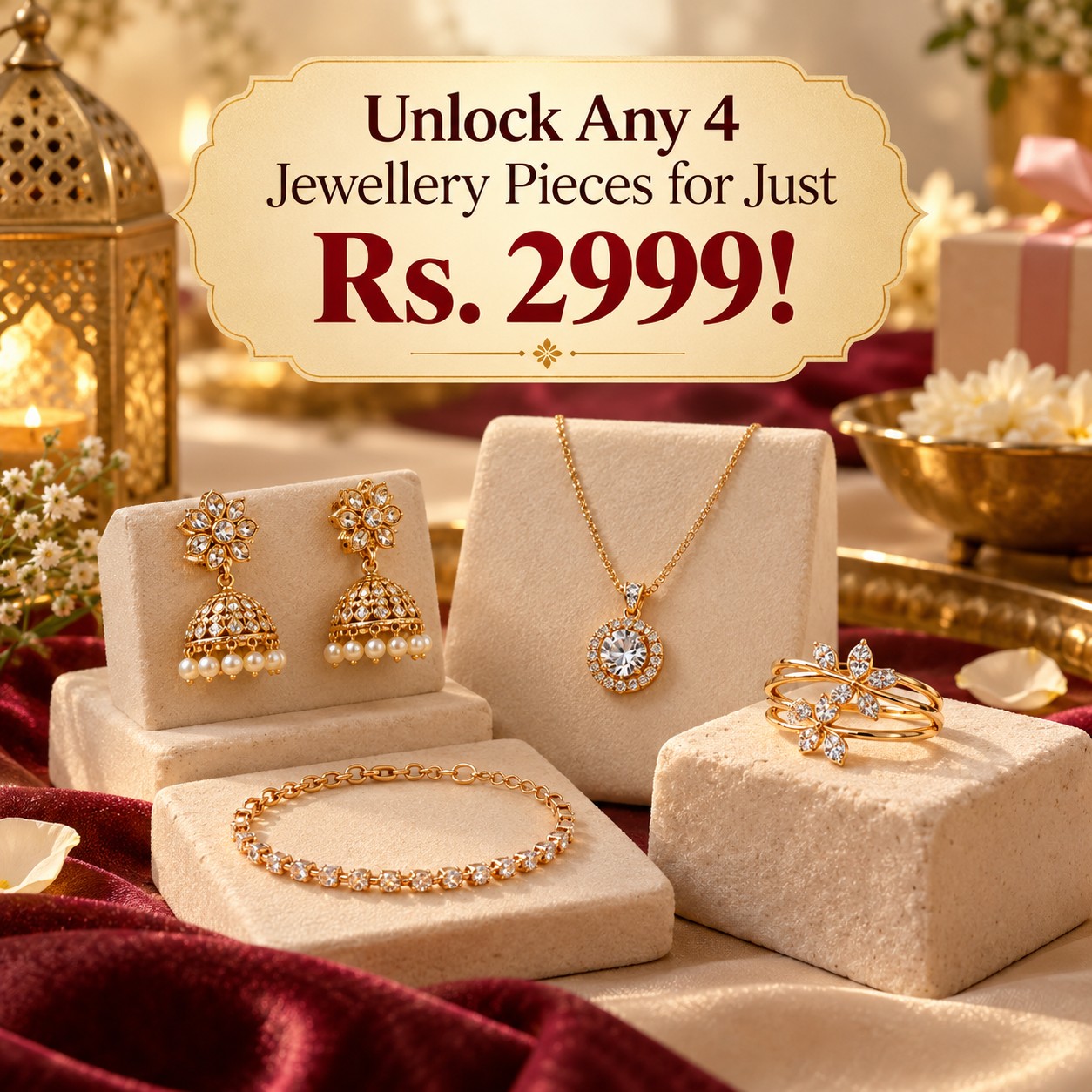 Unlock Any 4 Jewellery Pieces for Just Rs. 2999!