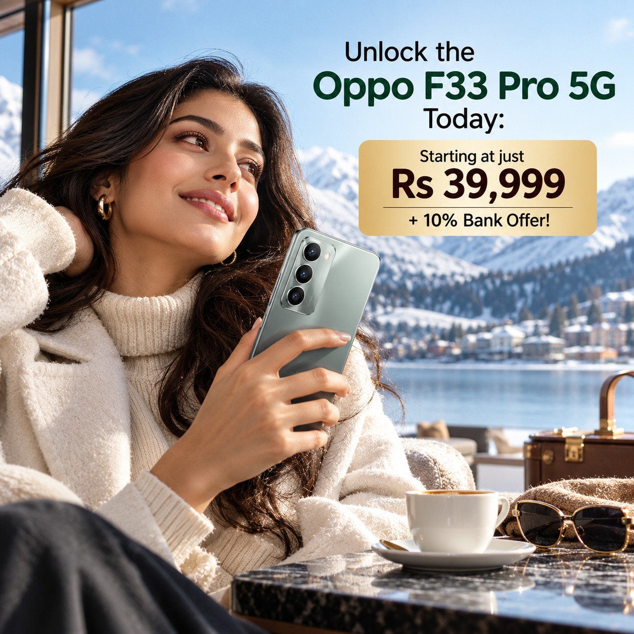 Unlock the Oppo F33 Pro 5G Today: Starting at just Rs 39,999 + 10% Bank Offer!