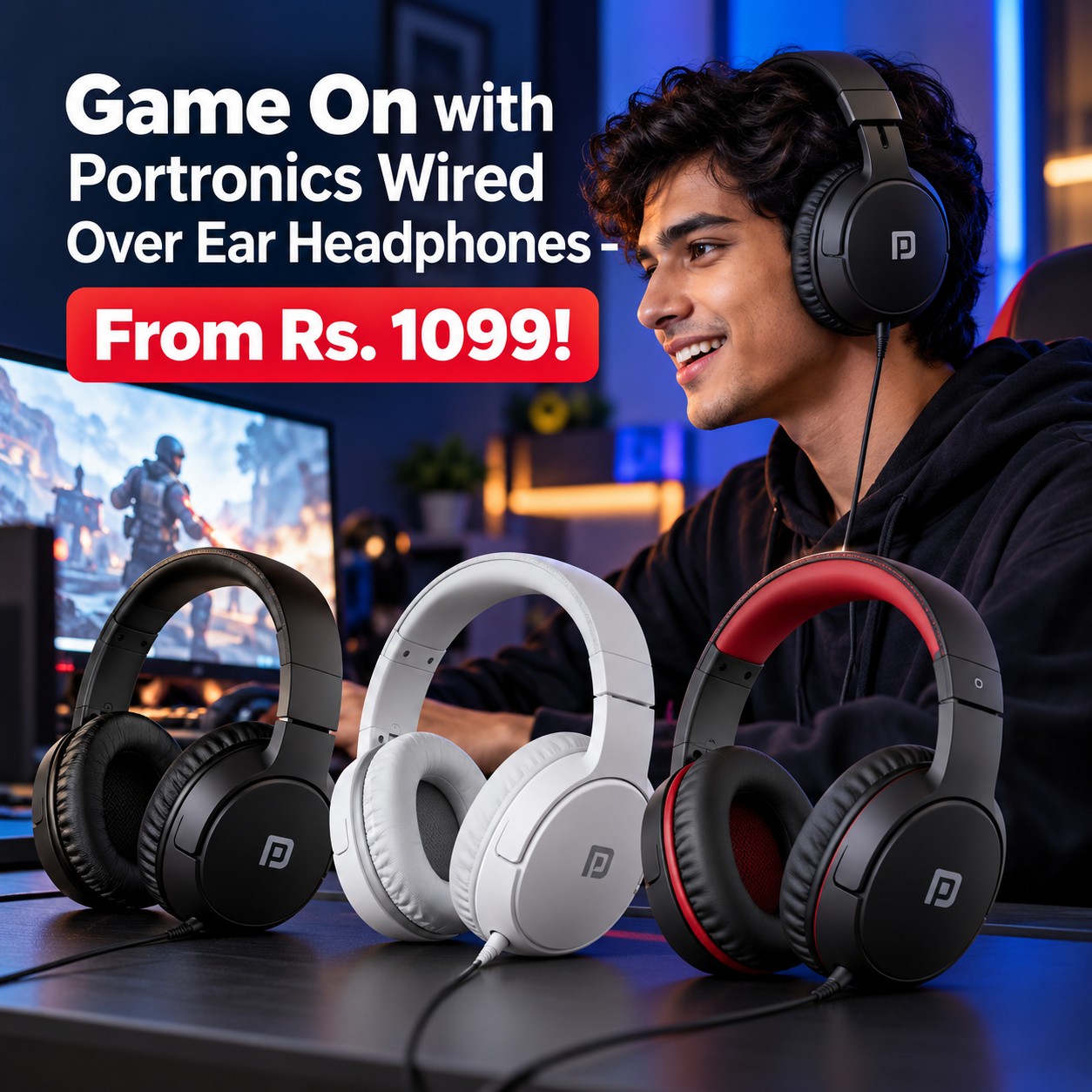 Game On with Portronics Wired Over Ear Headphones - From Rs. 1099!