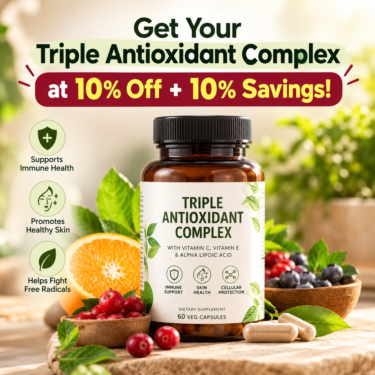 Get Your Triple Antioxidant Complex at 10% Off + 10% Savings!