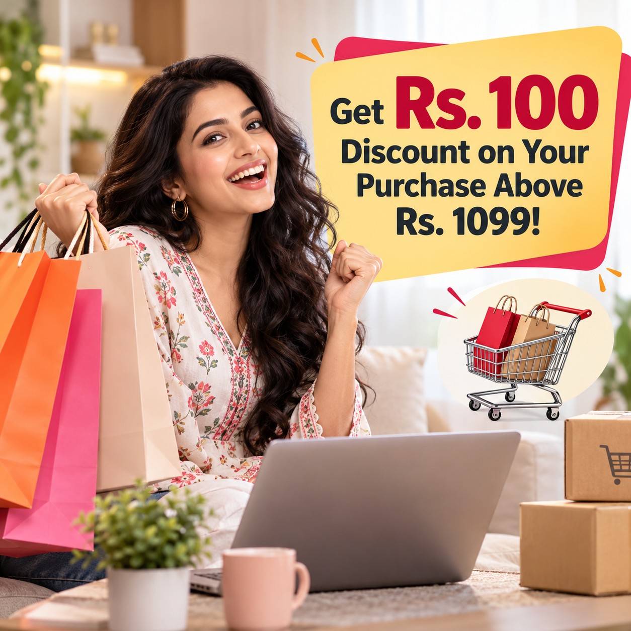 Get Rs. 100 Discount on Your Purchase Above Rs. 1099!