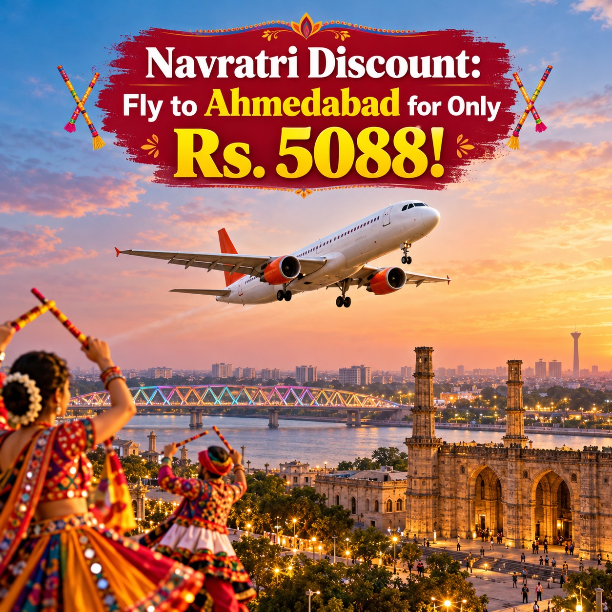 Navratri Discount: Fly to Ahmedabad for Only Rs. 5088!