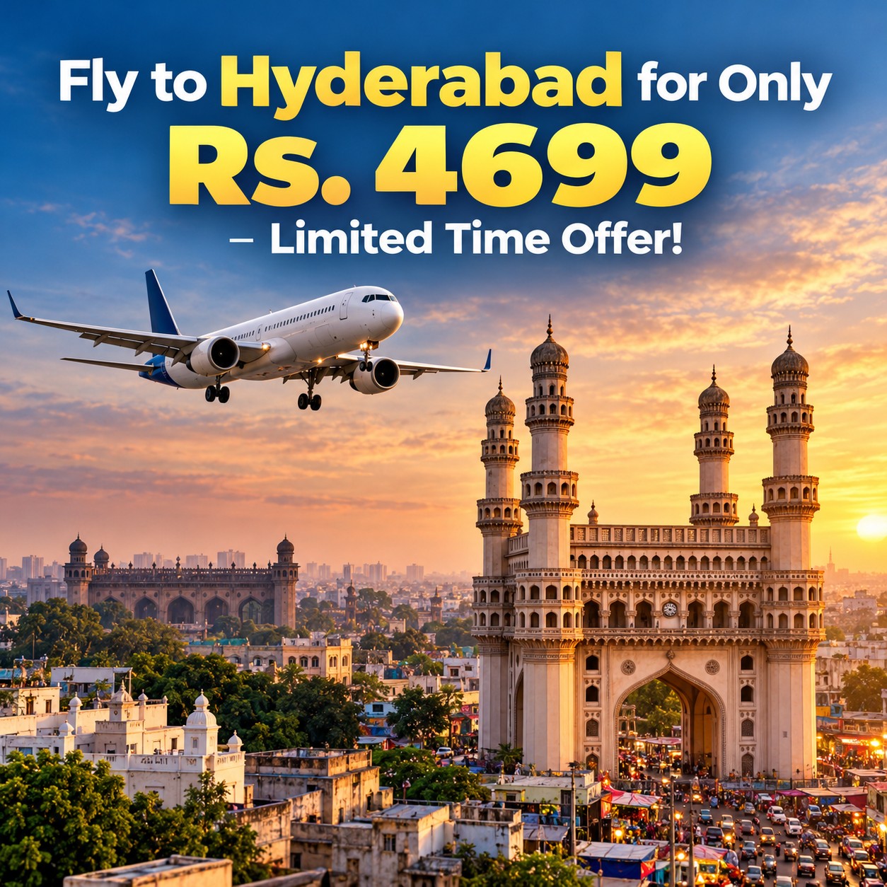 Fly to Hyderabad for Only Rs. 4699 – Limited Time Offer!