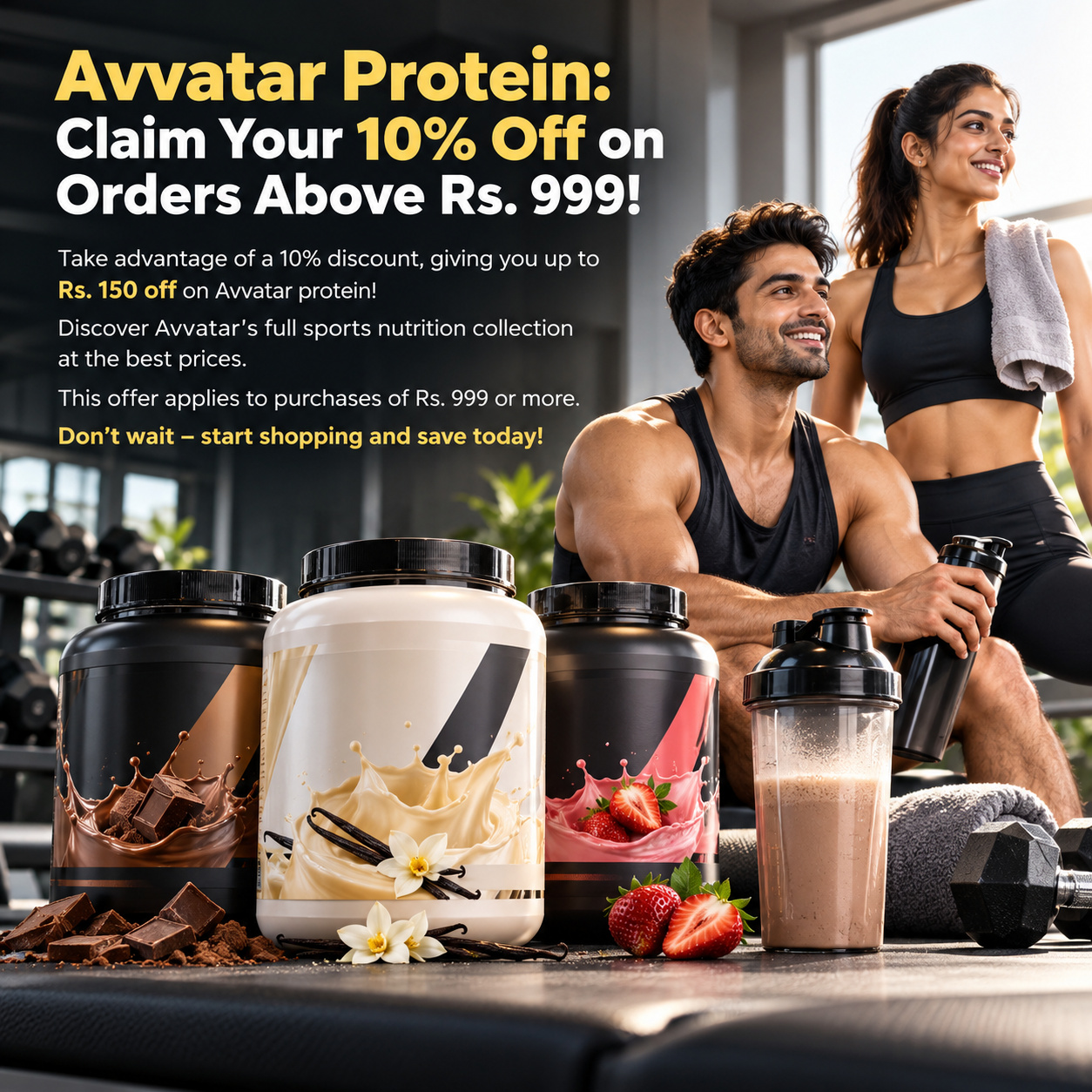 Avvatar Protein: Claim Your 10% Off on Orders Above Rs. 999!