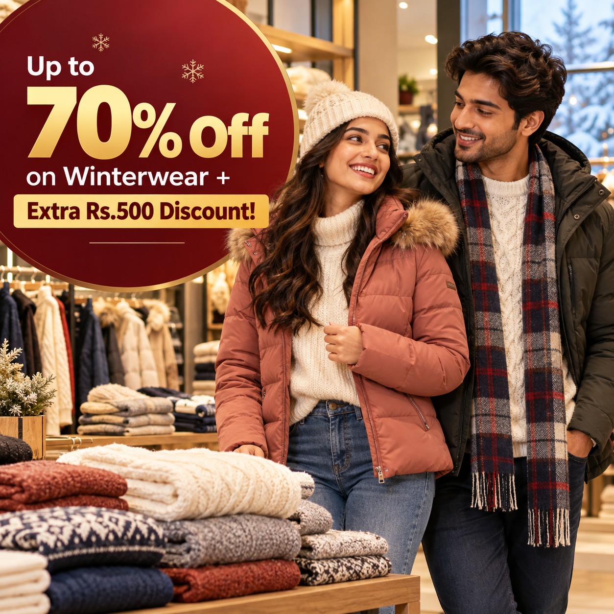 Up to 70% Off on Winterwear + Extra Rs.500 Discount!