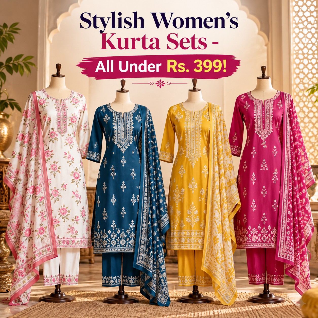 Stylish Women's Kurta Sets - All Under Rs. 399!
